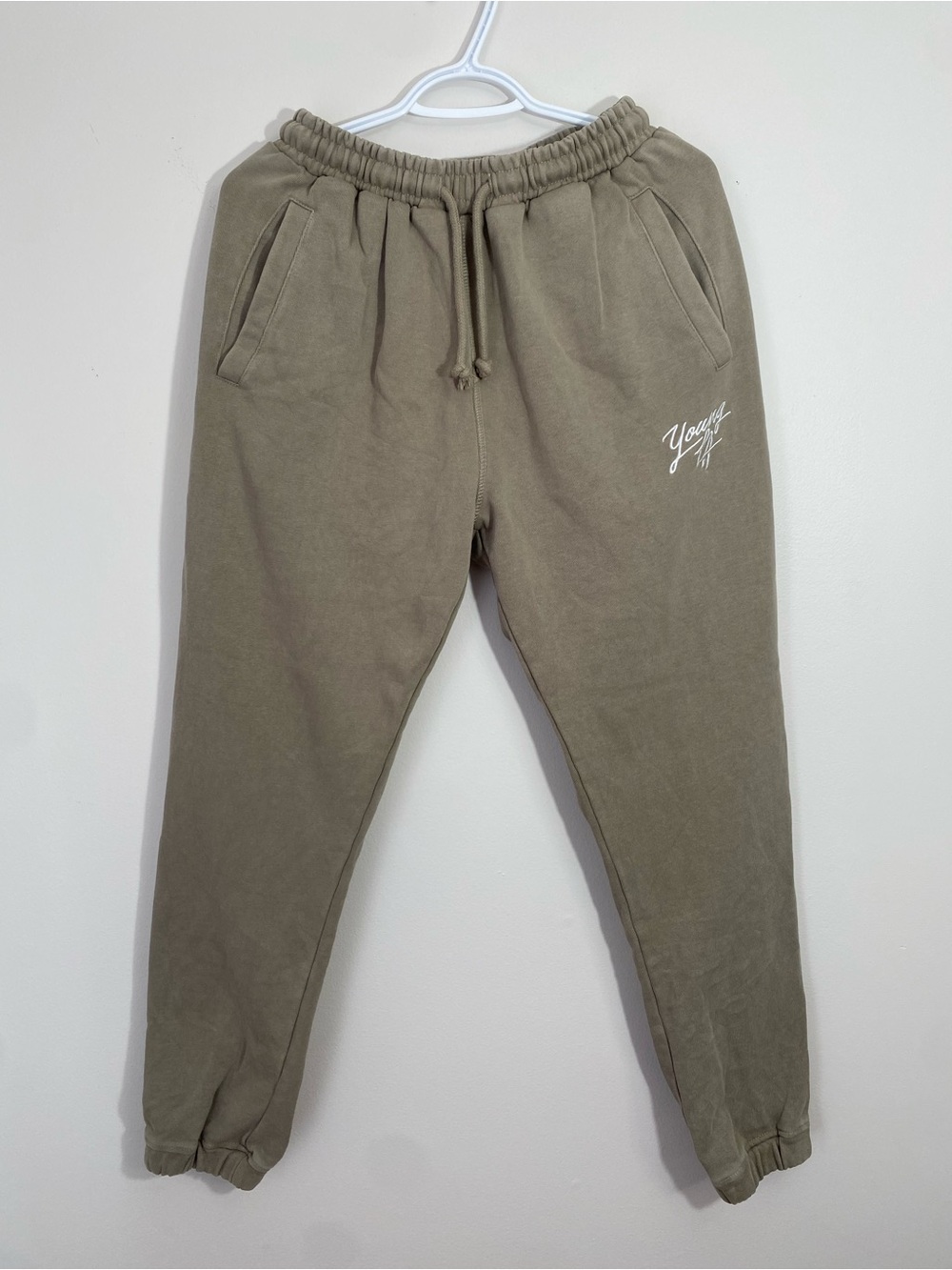 YoungLA Legacy Joggers 232 White Script Logo Medium
